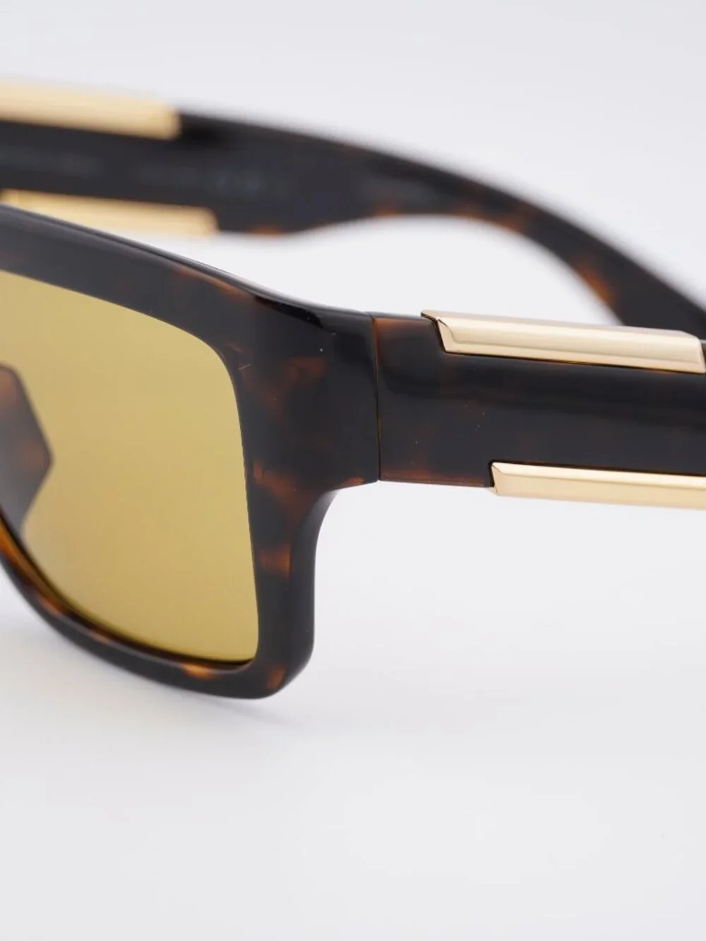 Bottega Venetta BV1451S 002 Shield Sunglasses - Dark Havana / Yellow